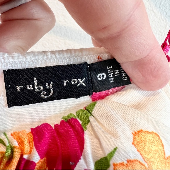 Ruby Rox Juniors 9 Floral Dress Pink Fit & Flare Y2K Coquette Rockabilly Hoco - Picture 12 of 13